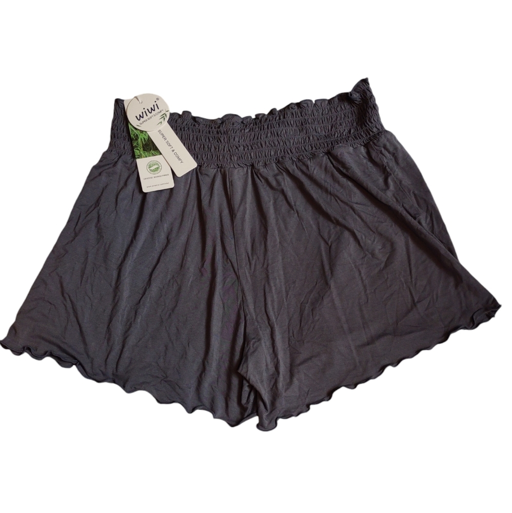 NWT WiWi Large Bamboo High Waist Grey Shorts